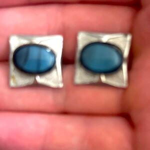 Stone and silver tone Cufflinks
